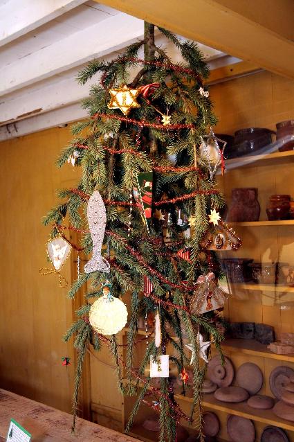 upside down hanging Christmas tree